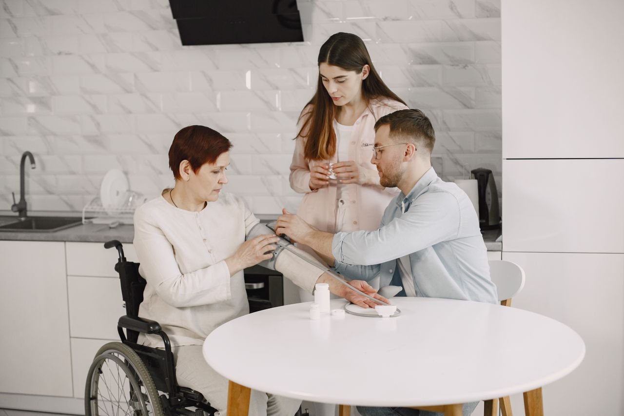 Crafting Captivating Headlines: Your awesome post title goes here A family monitors blood pressure at home, ensuring health and wellness.